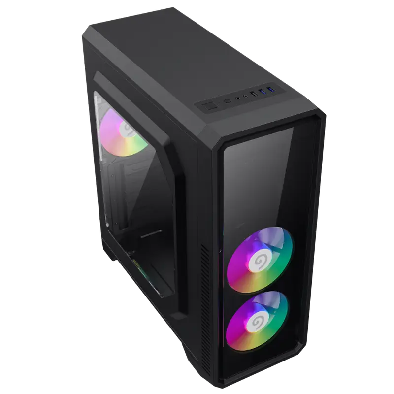 Компьютерный корпус Gamemax G561-BK, Midi-Tower, Без блока питания, Чёрный