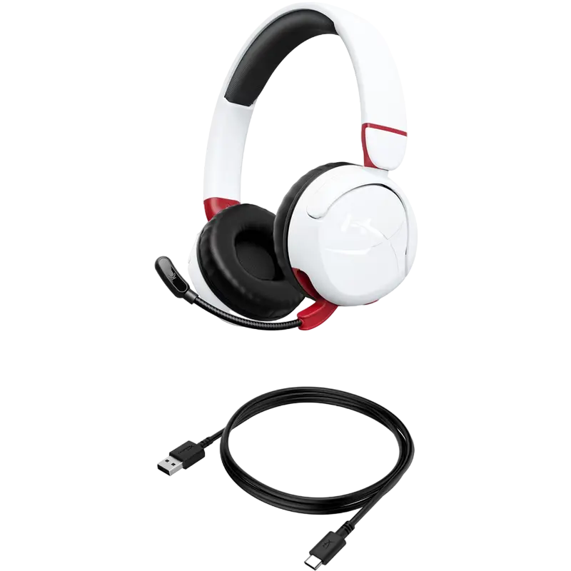 Căști gaming HyperX Cloud Mini, Fără fir, Alb