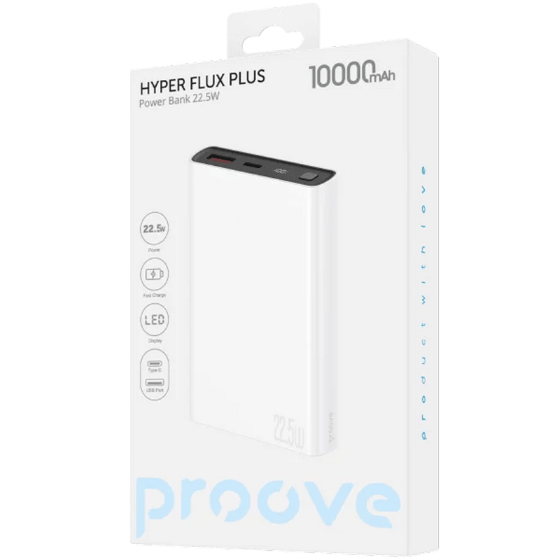 Acumulator extern Proove Hyper Flux Plus Alb
Lithium-Ion Polymer | 10000 mAh