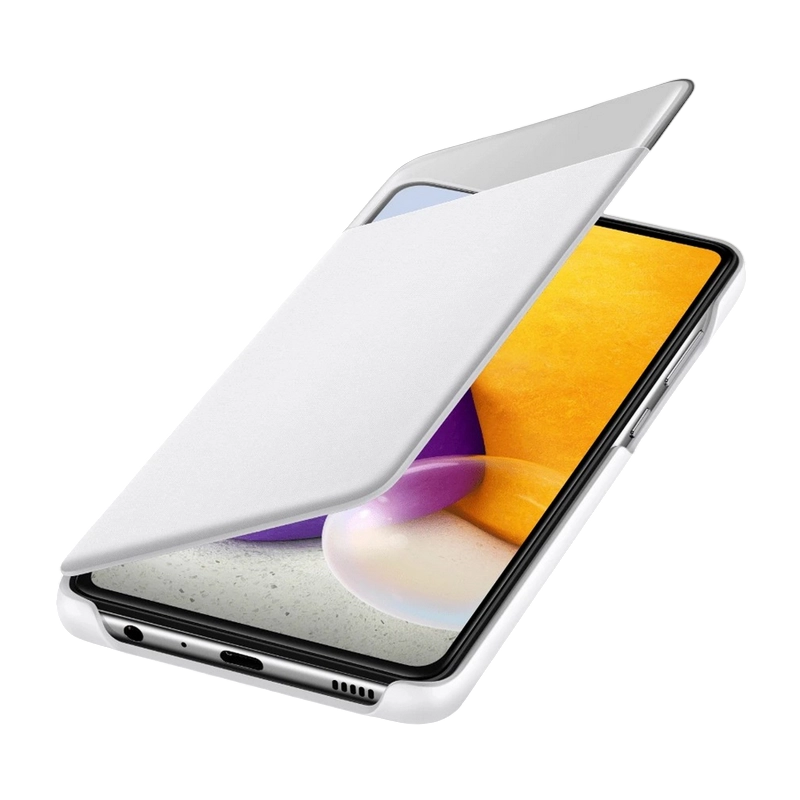 Husă tip carte Samsung Galaxy A72 Smart S View Wallet Alb