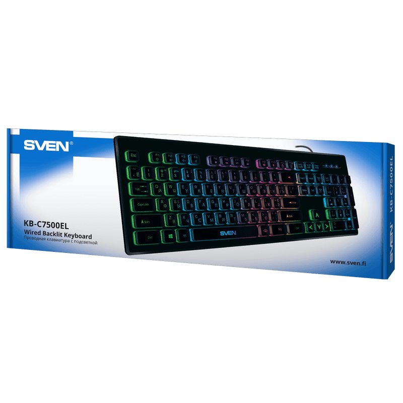 Tastatură SVEN KB-C7500EL Membrană Negru
Cu fir | Engleza,Rusă