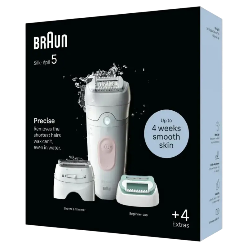 Epilator Braun SE5050 Alb
Uscat,Umed | Baterie | 269 g