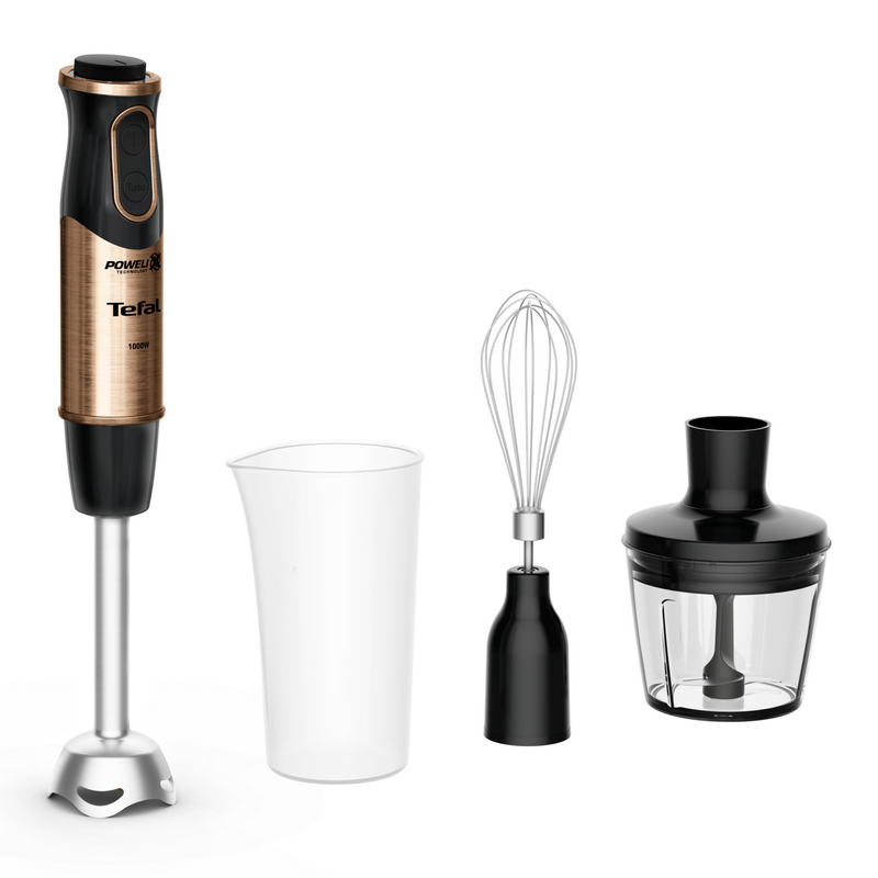 Blender de mână Tefal HB656G10 Negru | Bronz
1000 W | 0.5 l | Plastic