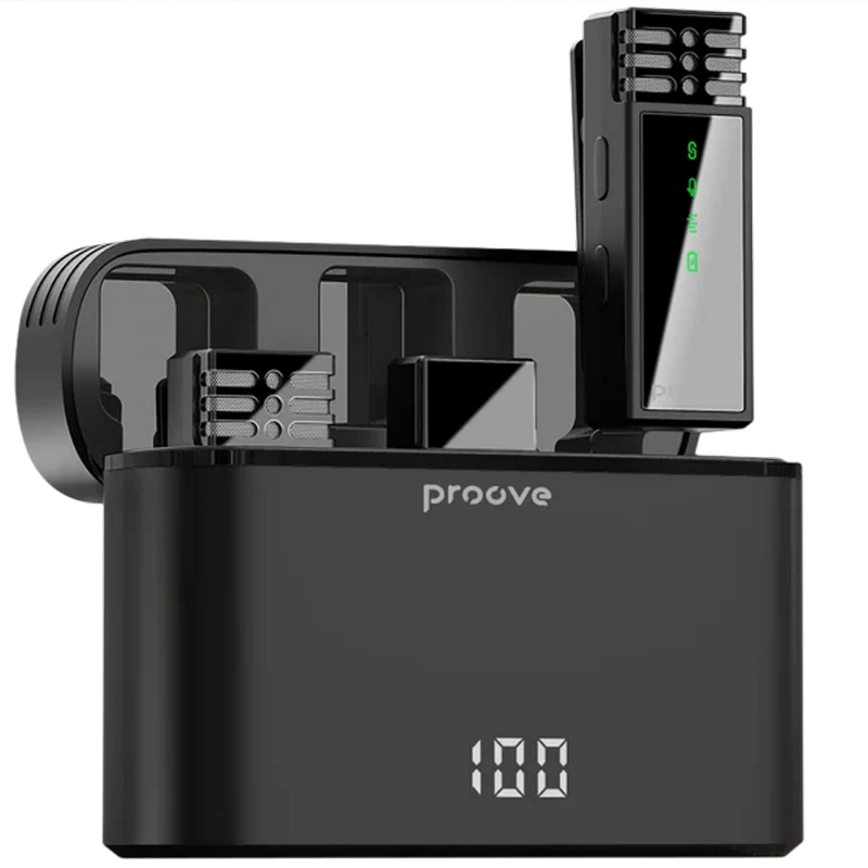 Портативный записывающий микрофон Proove Record Type-C Беспроводной Черный