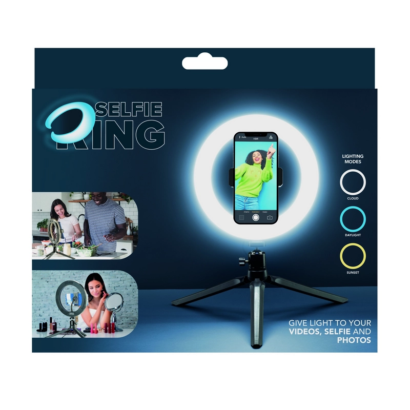 Кольцевая лампа Cellularline Selfie Ring Черный