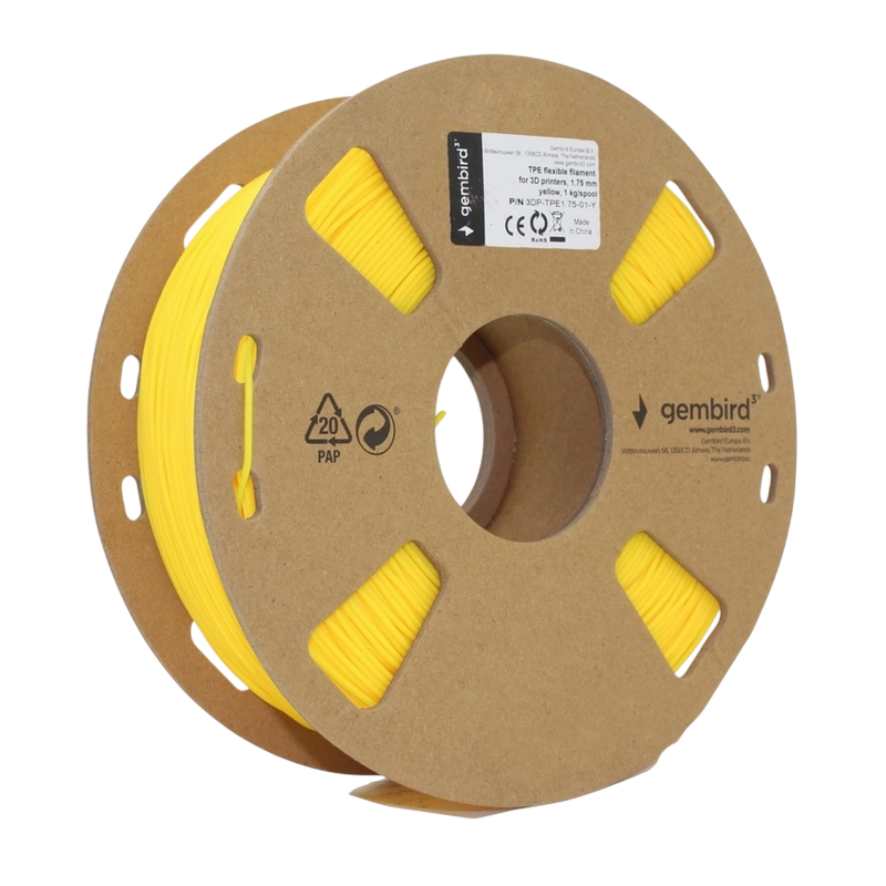 Filament pentru imprimantă 3D Gembird 3DP-TPE1.75-01-Y Galben
TPE | 1.75 mm | 240°C