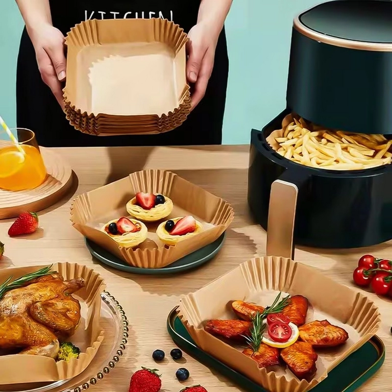 Бумага для выпечки Papro Square Air Fryer Paper Бежевый