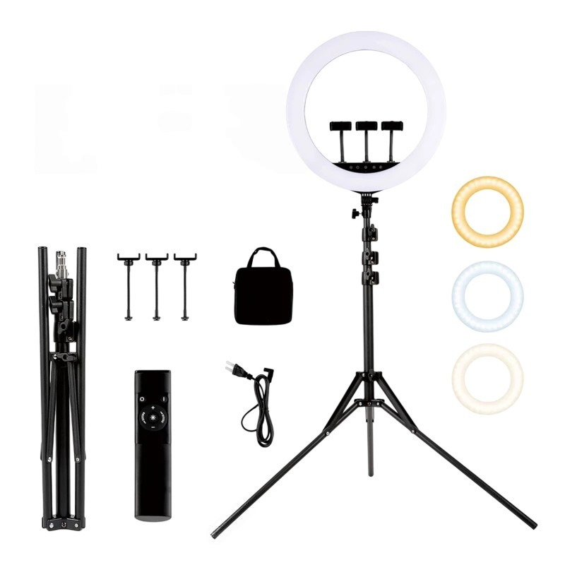 Lampă circulară Selfie Ring Light HQ-18S Negru