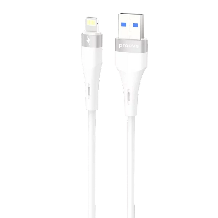 Cablu încărcare și sincronizare Proove Light Silicone Plus Lightning Alb
1 m | USB | 2.4 А