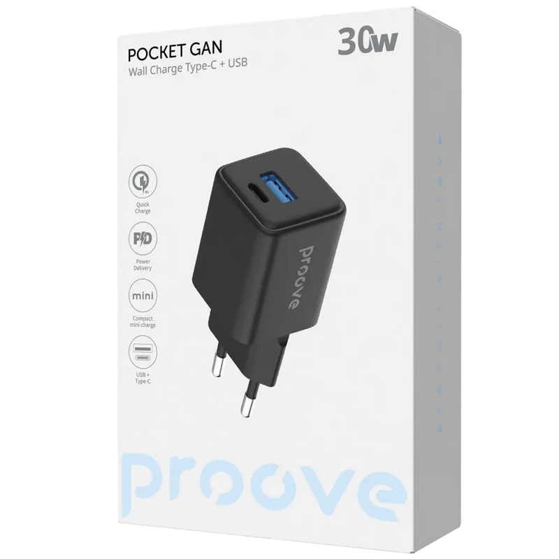Încărcător Proove Pocket Gan Negru
30 W | Mufa EU