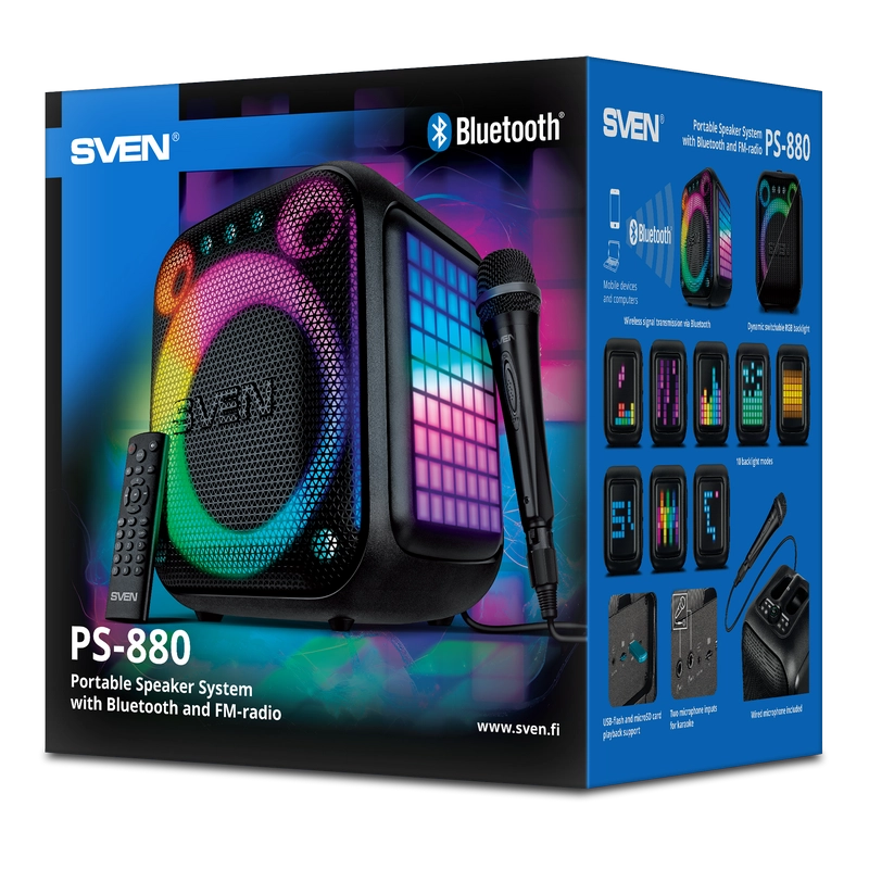 Портативная колонка SVEN PS-880 Чёрный