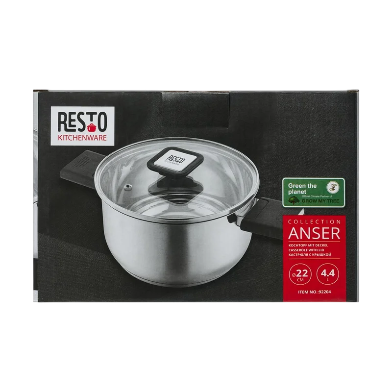 Кастрюля RESTO 92204 Anser Нержавеющая сталь
