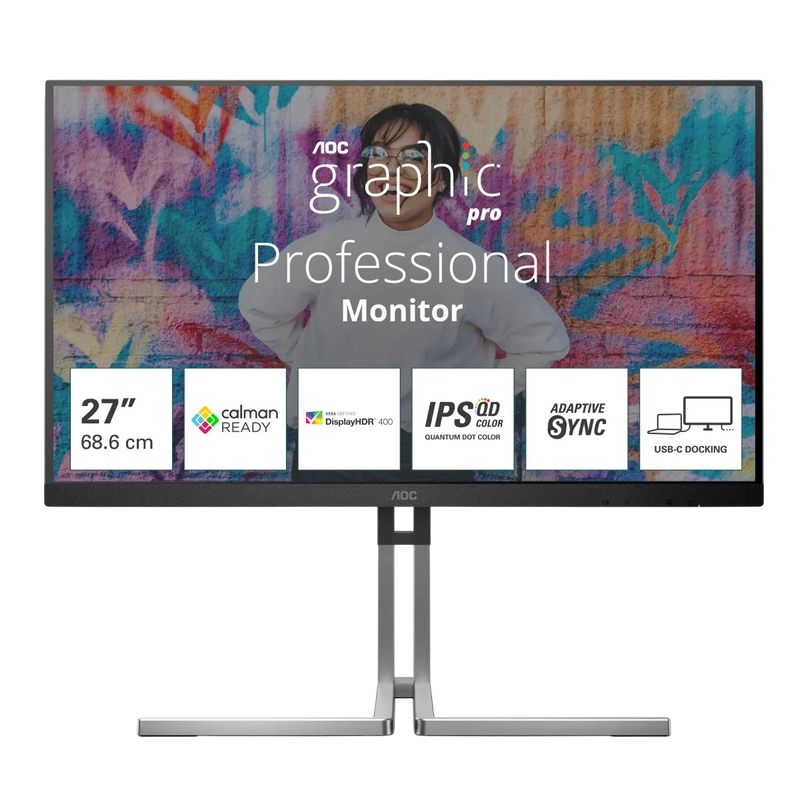 Монитор AOC Q27U3CV Серебристый..