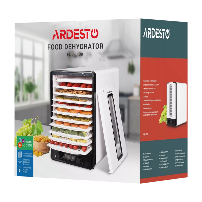 Deshidrator de fructe Ardesto FDB-1138 Alb
550 W | Plastic | Mecanic
