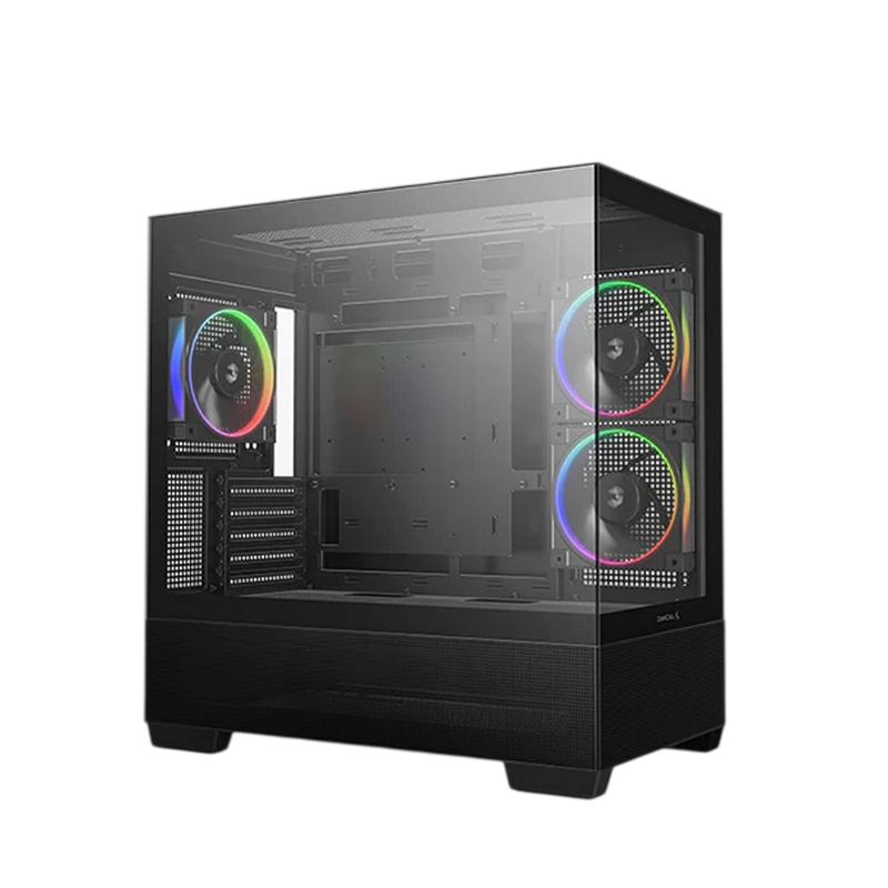 Carcasă PC Deepcool CG380 3F Mini-Tower Negru
Fără PSU | Oțel, plastic ABS, Sticlă călită
