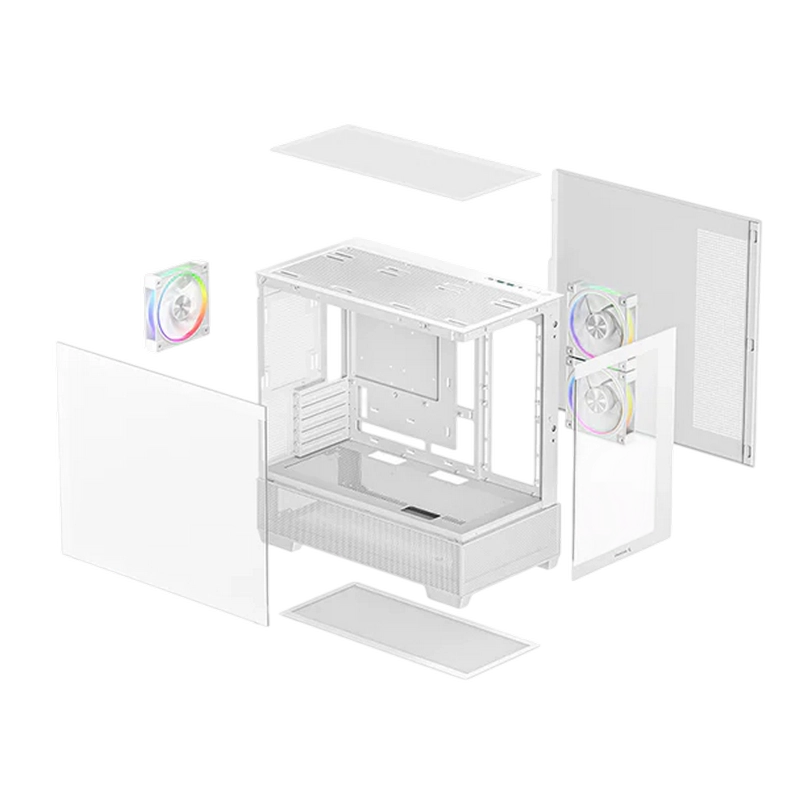 Carcasă PC Deepcool CG380 3F WH Mini-Tower Alb
Fără PSU | Oțel, plastic ABS, Sticlă călită