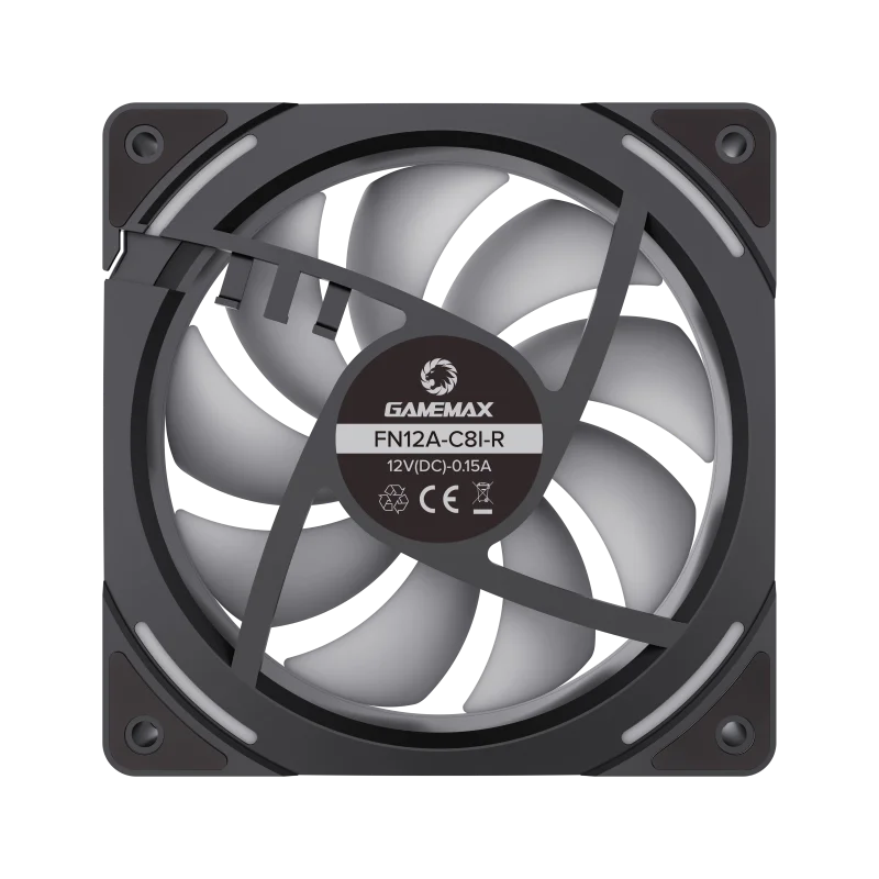 Вентилятор для ПК Gamemax FN12A-C8I-R 120 мм Черный
