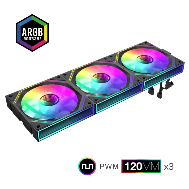 Вентилятор для ПК Gamemax FN12A-S3I-R 120 мм Черный