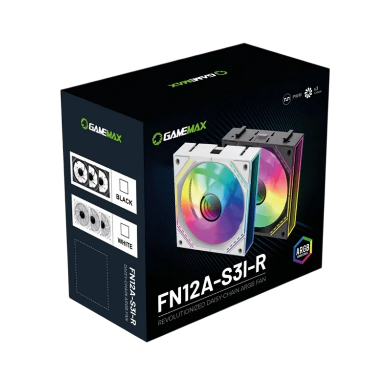 Вентилятор для ПК Gamemax FN12A-S3I-R 120 мм Черный