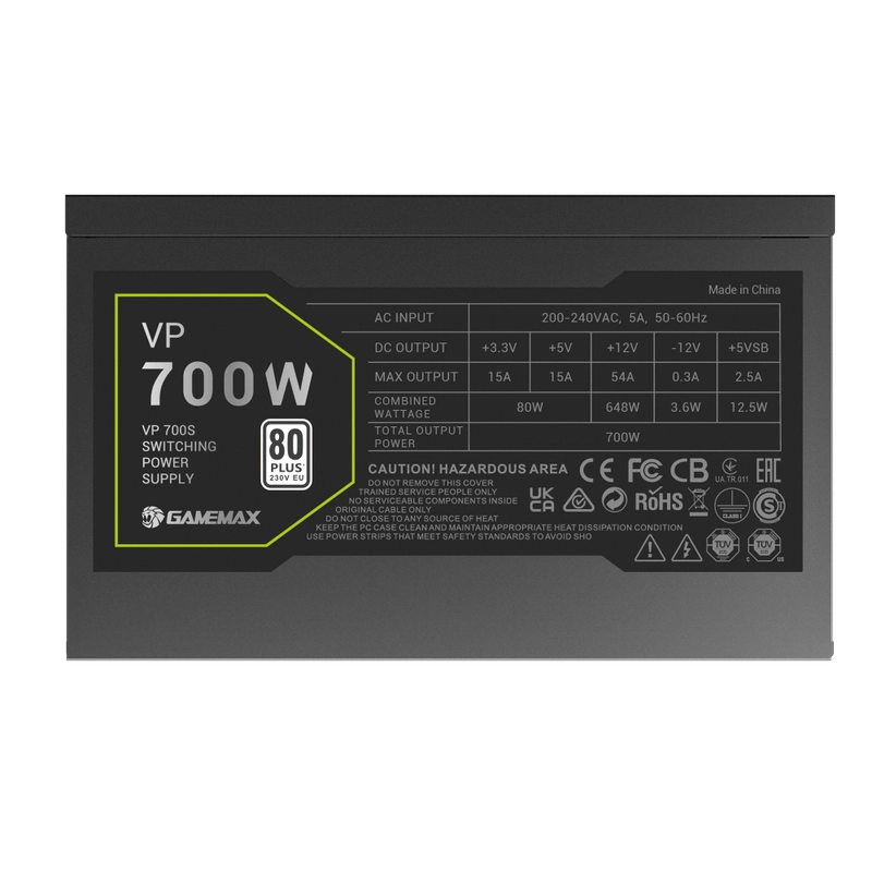 Блок питания для компьютеров Gamemax VP-700S ATX Черный