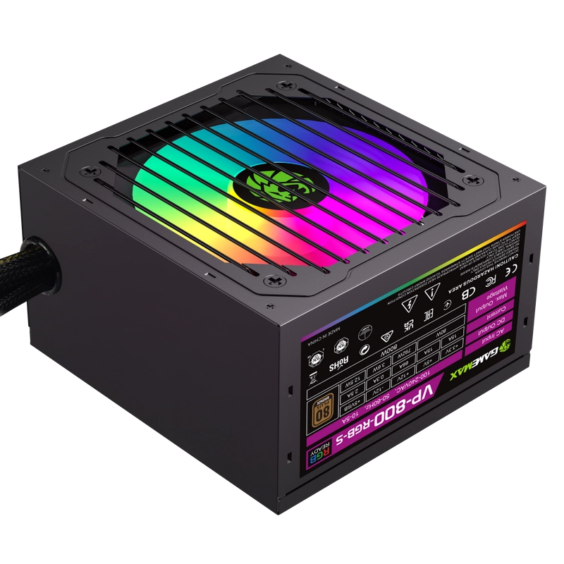 Блок питания для компьютеров Gamemax VP-800-RGB-S ATX Черный