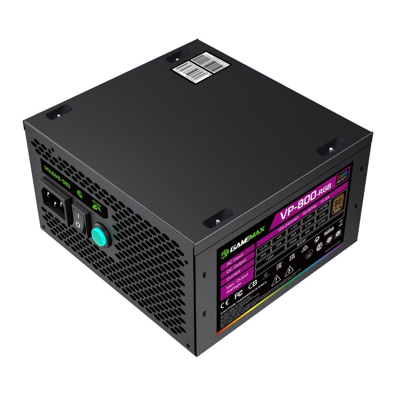 Блок питания для компьютеров Gamemax VP-800-RGB-S ATX Черный