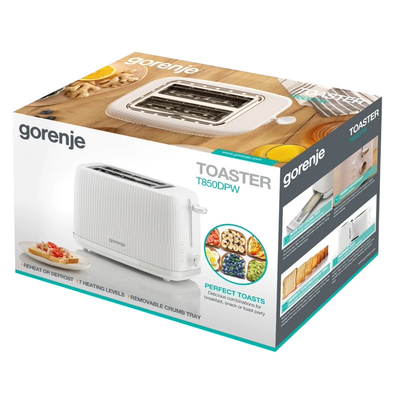 Toaster Gorenje T850DPW Alb
850 W | Plastic