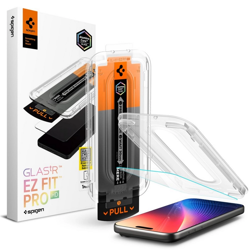 Защитное стекло Spigen Apple iPhone 16/17 Pro Max Tempered Glass EZ FIT Pro Прозрачный