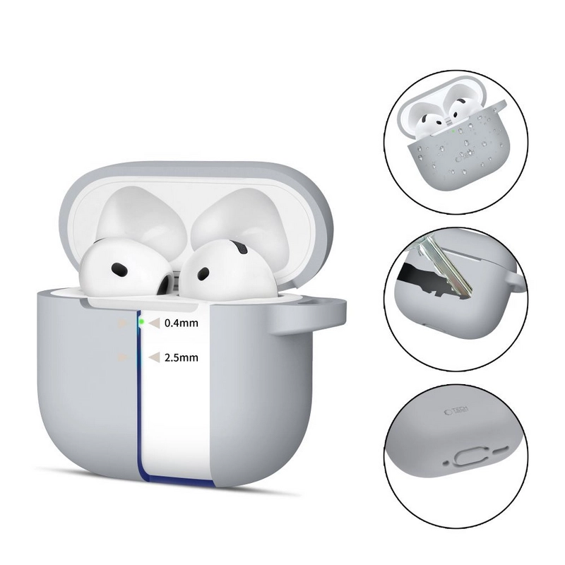 Чехол для Airpods Tech Protect Hook Crayon Grey