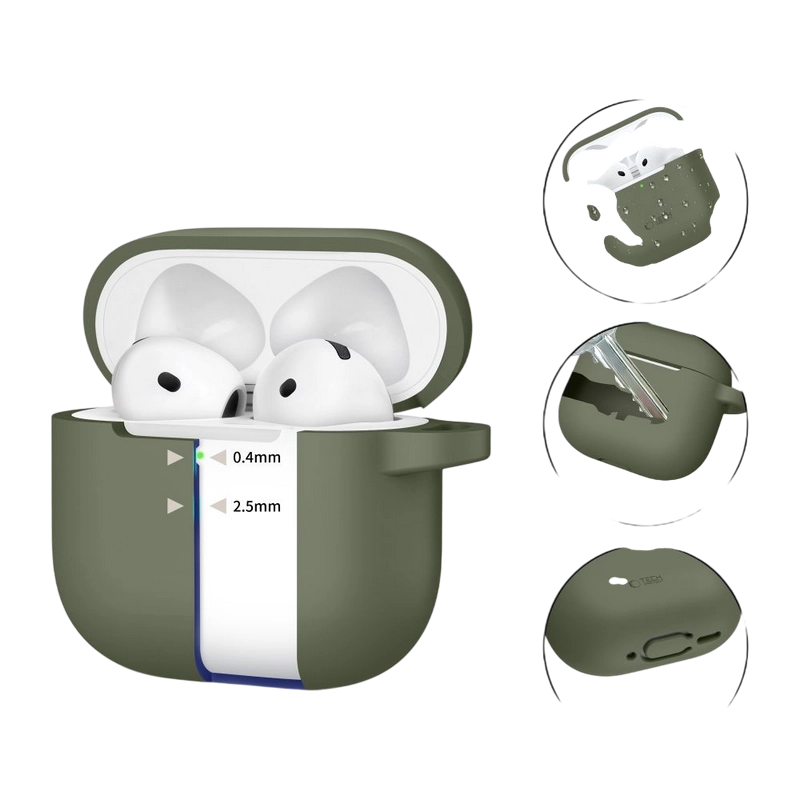 Чехол для Airpods Tech Protect Hook Olive Green