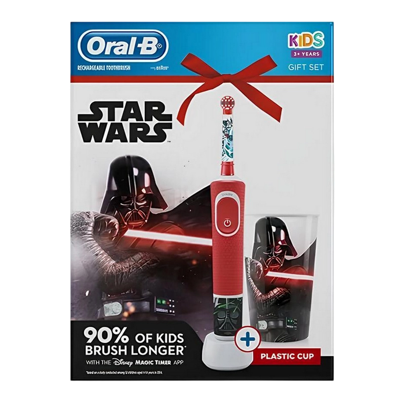 Periuță de dinți electrică Braun Kids D100 StarWars Mag Roșu