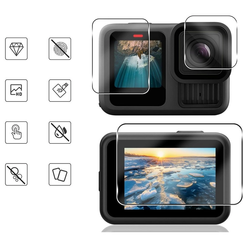 Экшн-камера Tech Protect Hartowane Glass Fit 2-Set GoPro Прозрачный