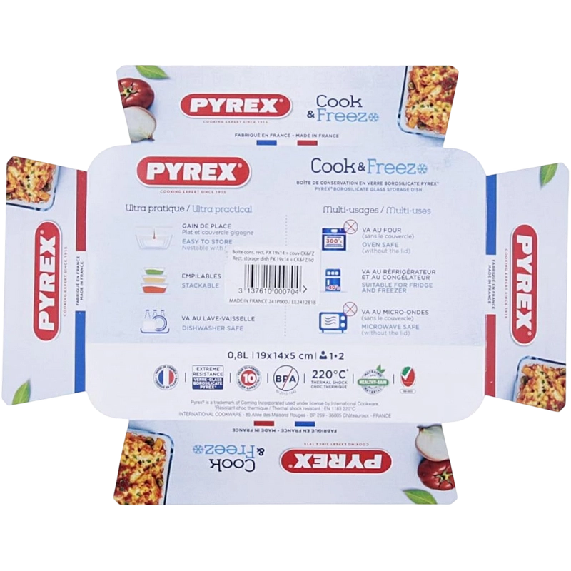 Tava de copt Pyrex 241P000 Cook&Freez Transparent
Dreptunghiular | Netedă