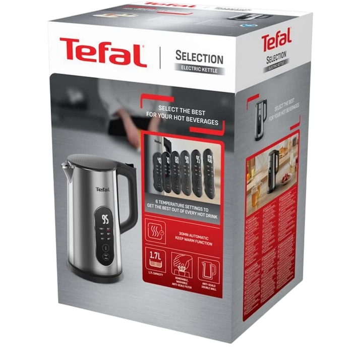 Fierbător electric Tefal KI871DE0 Argintiu
1500 W | 1.7 l | Plastic,Oțel inoxidabil