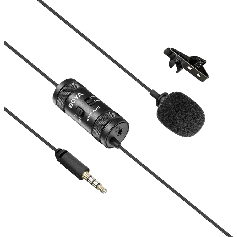 Портативный записывающий микрофон Boya BY-M1 Pro II Проводной аналоговый Черный
