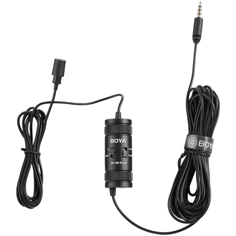 Портативный записывающий микрофон Boya BY-M1 Pro II Проводной аналоговый Черный
