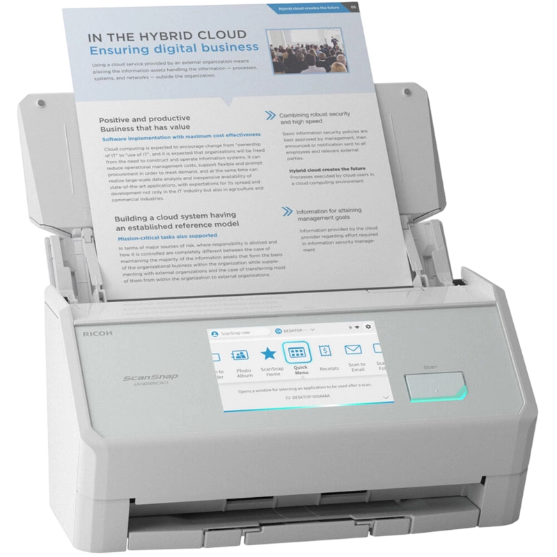 ADF Ricoh ScanSnap iX2500 A4 Alb
216 x 500 mm | 100 foi | 600 dpi