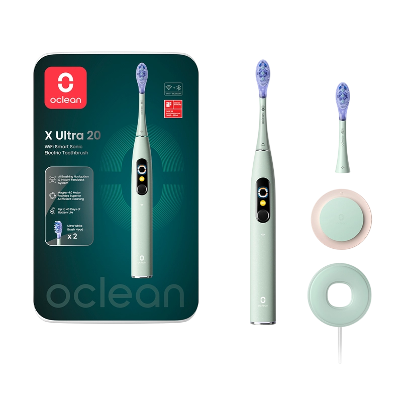 Periuță de dinți electrică Oclean X Ultra 20 Verde
Pentru adulți | Oscilant | Medie | Oval