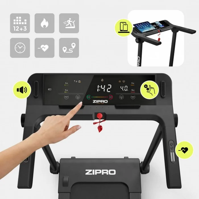 Bandă de alergat Zipro Pacto iConsole Plus Negru
16 km/h | 130 kg