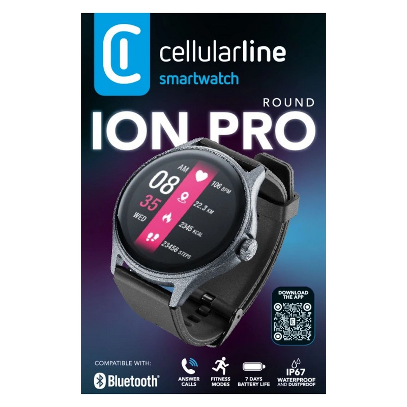 Умные часы Cellularline Watch Ion Pro Чёрный