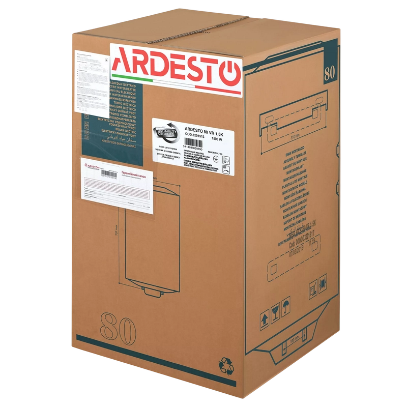 Boiler Electric Ardesto NEU NTS EU2 80 l Alb
1500 W | 75°C | 0.8 bar