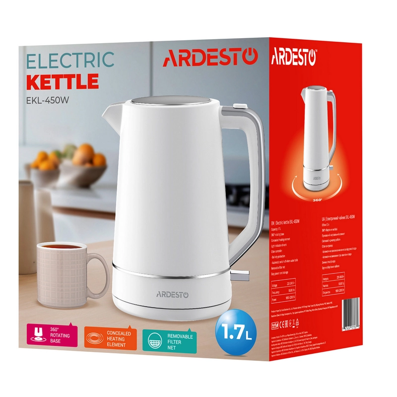 Электрочайник Ardesto EKL-450W Белый