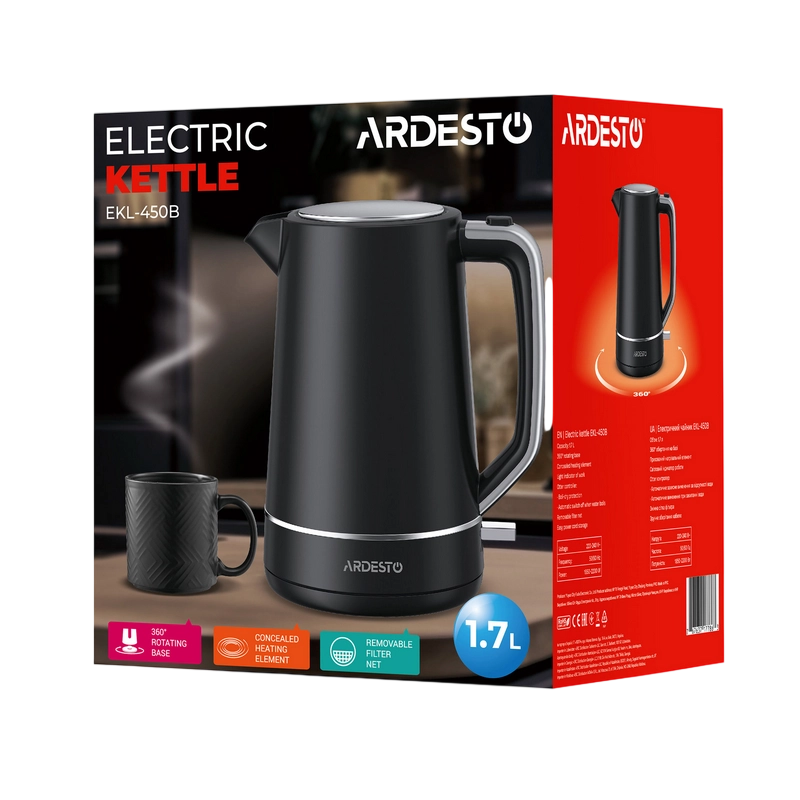 Электрочайник Ardesto EKL-450B Чёрный
