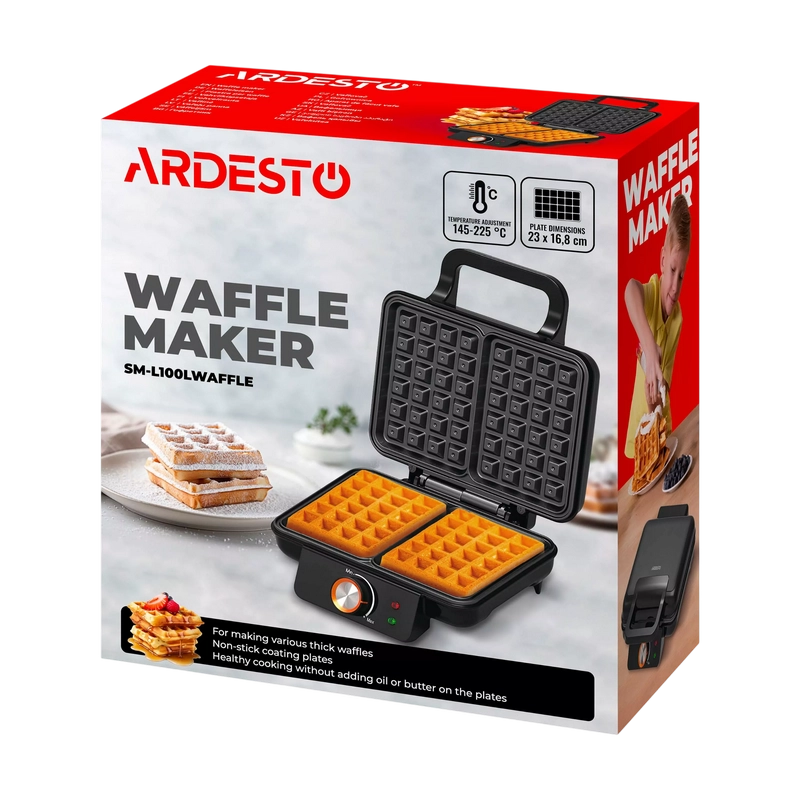 Вафельница Ardesto SM-L100LWAFFL Чёрный