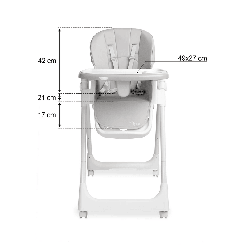 Scaun de hrănire Caretero Megalo Gri
6 luni + | Piele artificială Oțel