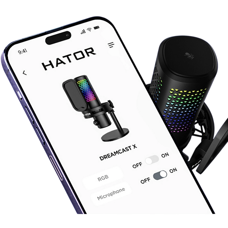 Компьютерный микрофон HATOR Dreamcast X RGB Проводной аналоговый Черный