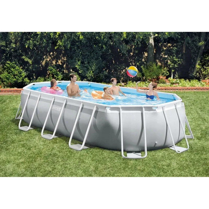 Piscină cu cadru metalic Intex Prism Frame 26796 Gri deschis
Oval | PVC