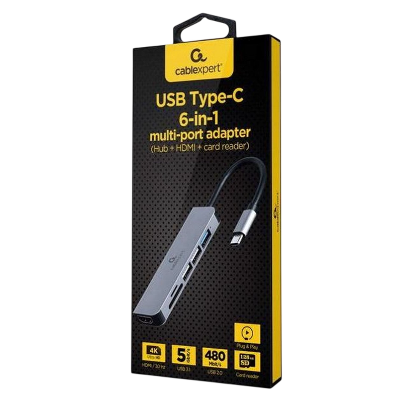 Adaptor Hub Gembird A-CM-COMBO6-02 Gri
5 Gbps | USB Type-C