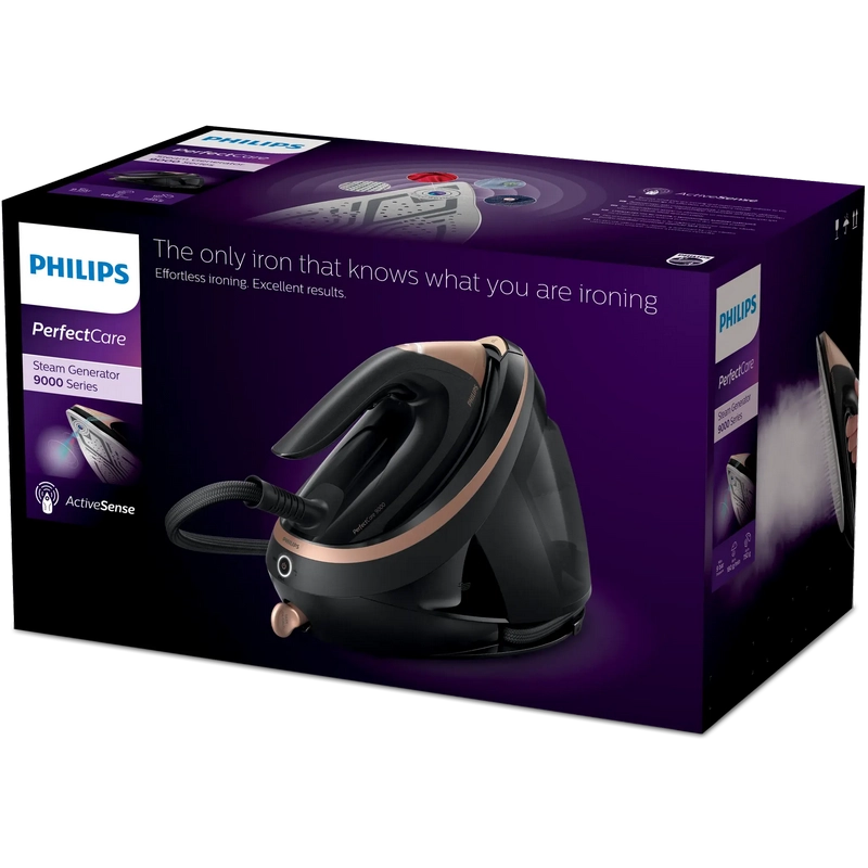 Fier de călcat cu generator de abur Philips PSG9040/80 Negru | Bronz
3100 W | 180 g/min | 1800 ml | SteamGlide Elite