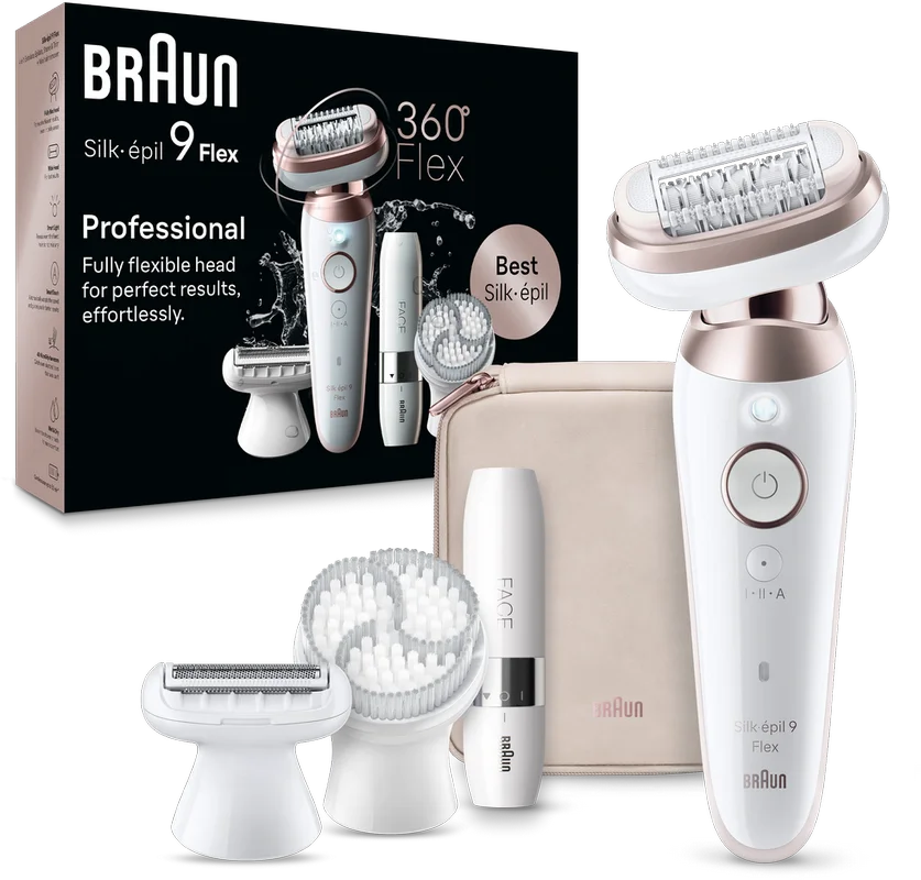 Epilator Braun SES9360 Alb | Auriu
Uscat,Umed | Baterie | In formă de plasă